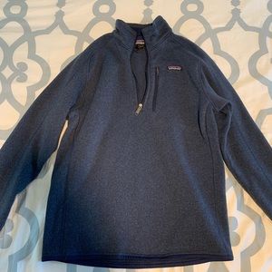 Navy blue Men’s Better Sweater 1/4 zip pullover-M